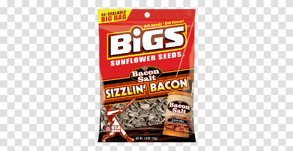 Bigs Bacon Salt Sizzlin Bacon Sunflower Seed Old Bay Sunflower Seeds, Flyer, Poster, Paper, Advertisement Transparent Png