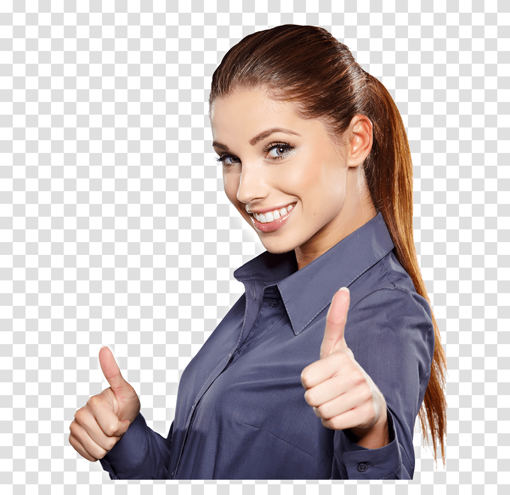 Bigstock Happy Smiling Business Woman W Happy Business Woman, Thumbs Up, Person, Finger, Human Transparent Png