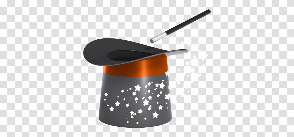 Bigstock Magic Hat And Wand With A Twir Orange Top Hat And Wand, Lamp, Label, Ashtray Transparent Png