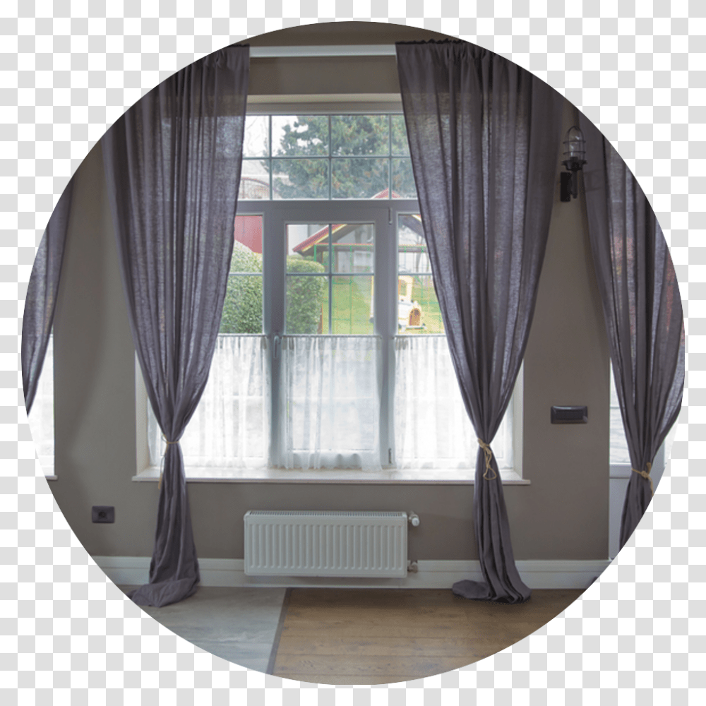 Bigstock New Modern Window With Curtain Window Covering, Flooring, Mirror, Fisheye, Wood Transparent Png