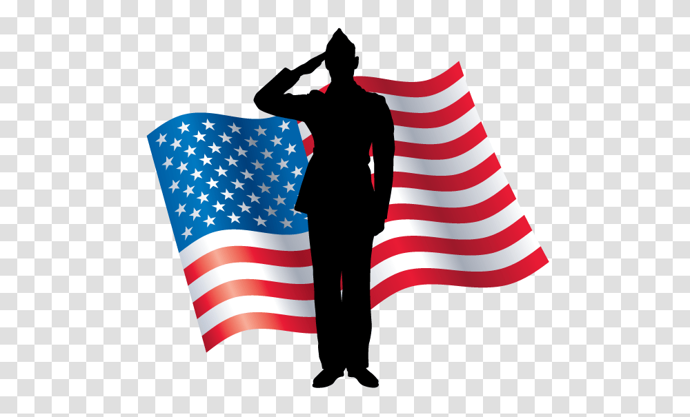 Bigstock Vector Silhouette Of A Soldier B, Flag, American Flag Transparent Png