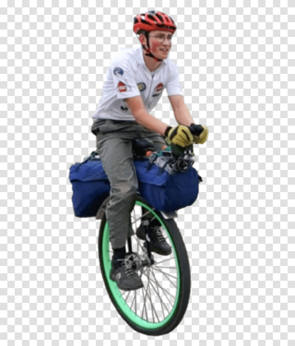 Bike Bicycle Guy Man Freetoedit Person Riding A Unicycle, Wheel, Machine, Vehicle Transparent Png
