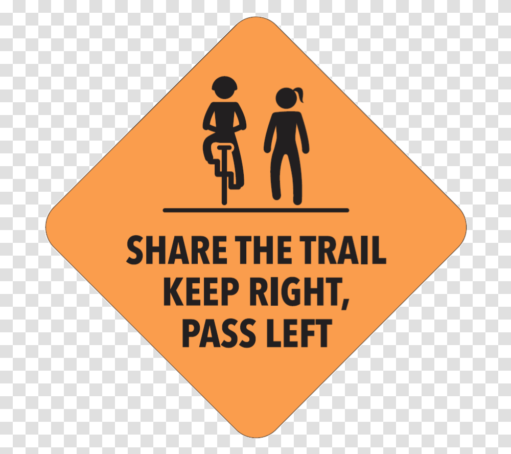 Bike Trail Etiquette Signs, Road Sign, Pedestrian, Person Transparent Png