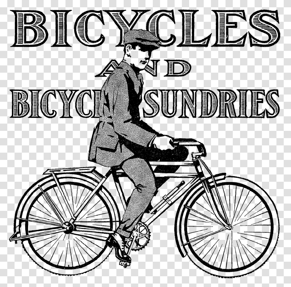 Bike Vintage Image Digital Bicycle, Person, Vehicle, Transportation, Poster Transparent Png