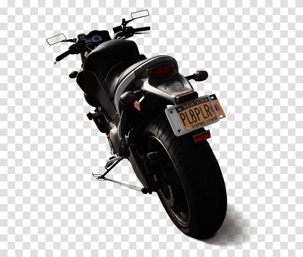 Bike With Platepuller New York Motorcycle Plate, Vehicle, Transportation, Machine, Tire Transparent Png