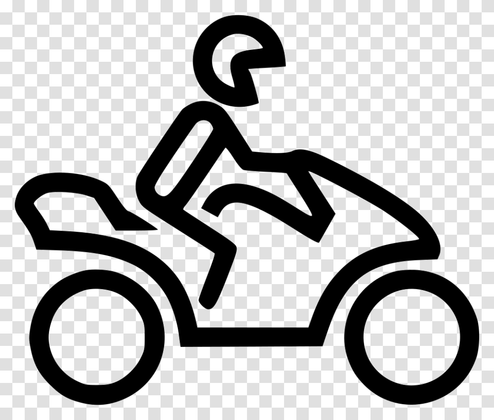 Biker Motorcycle Rider Icon, Lawn Mower, Vehicle, Transportation, Car Transparent Png