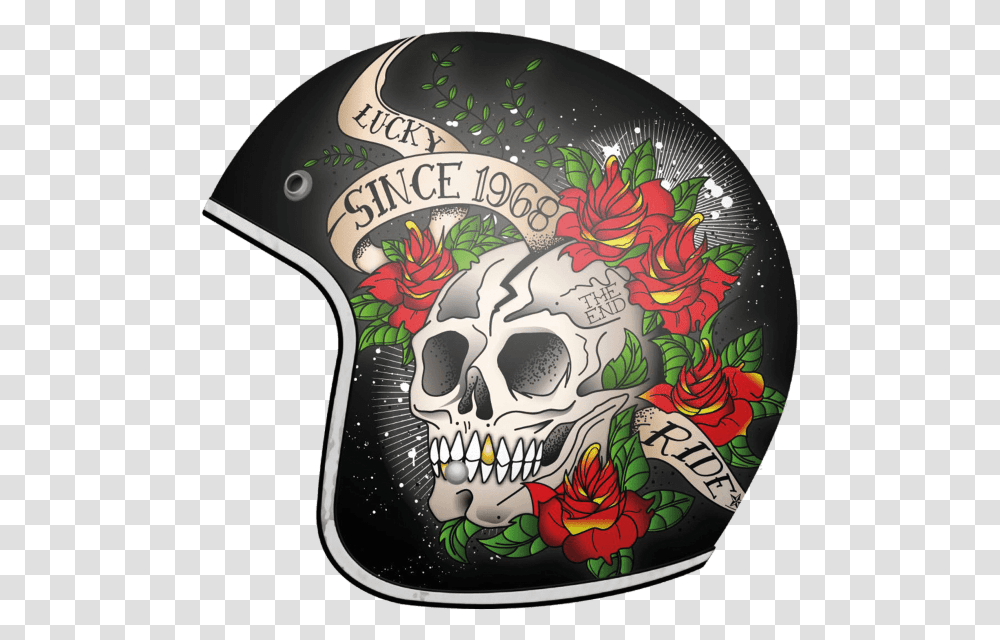 Biker Skull Casco Mt Le Mans Skull, Apparel, Crash Helmet Transparent Png