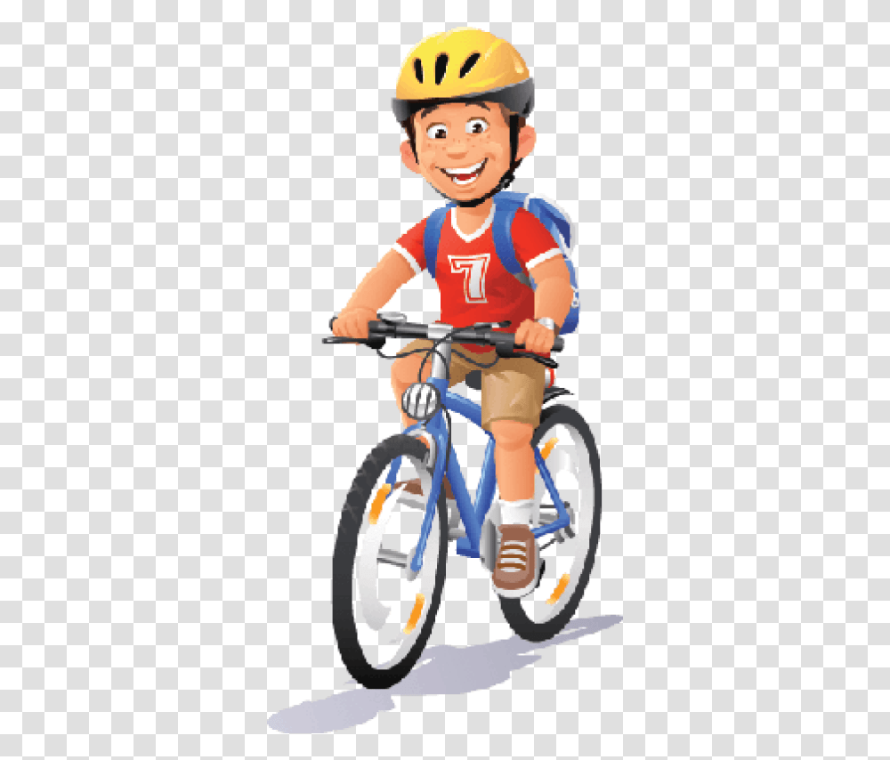 Bikes And Bicycles Boy Ridi Riding Bicycle Clipart, Vehicle, Transportation, Wheel, Person Transparent Png