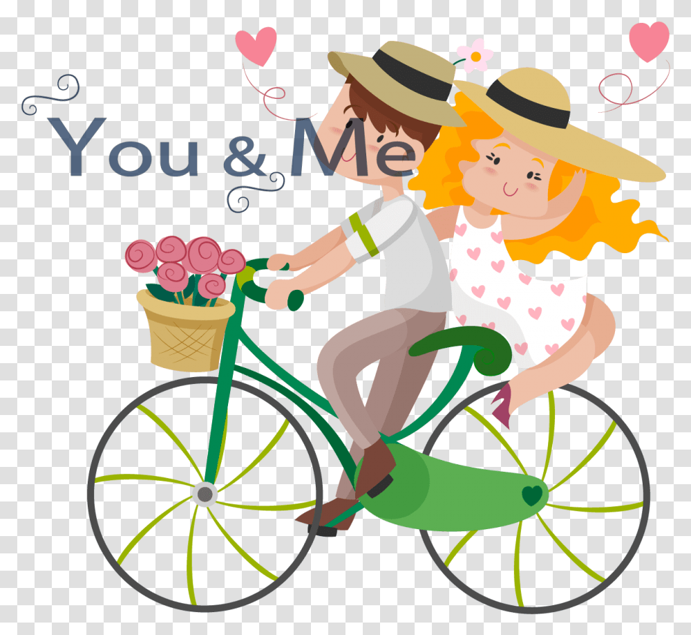 Biking Love Couple, Bicycle, Vehicle, Transportation, Bike Transparent Png