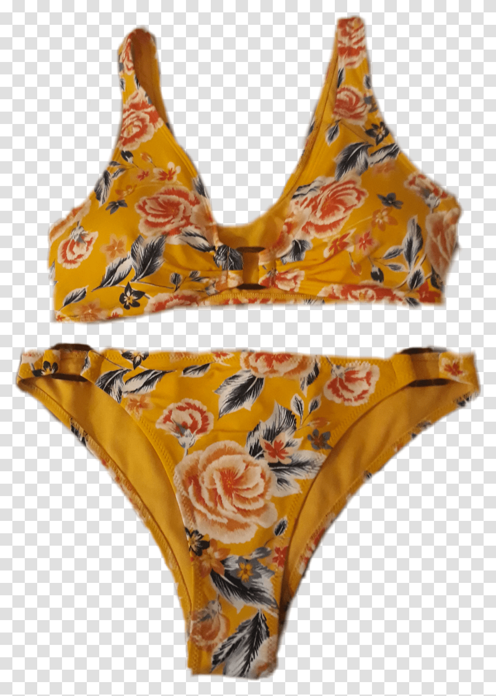 Bikini Bikinis Bikinibottom Bikinitop Yellowbikini Swimsuit Top, Apparel, Swimwear, Lingerie Transparent Png