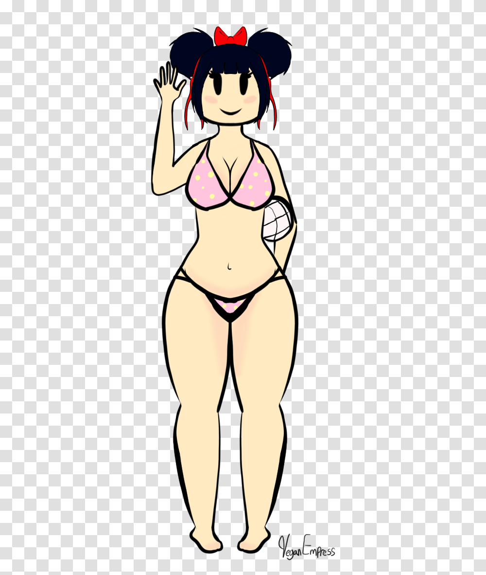 Bikini Girl Cartoon, Person, Hand, Swimwear Transparent Png