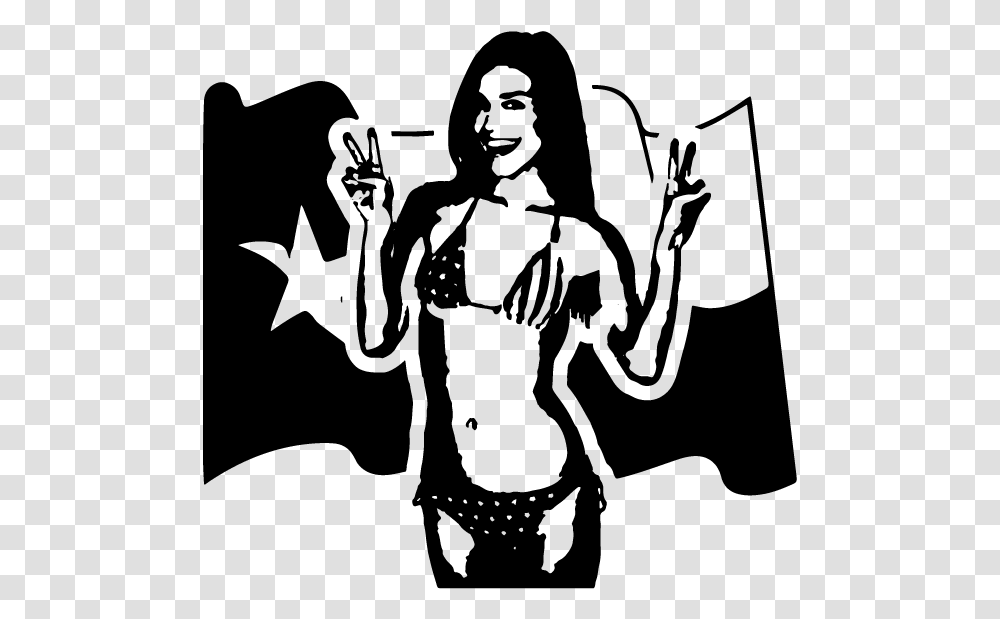 Bikini Girl W Tx Flag Illustration, Gray, World Of Warcraft Transparent Png