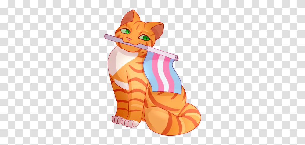 Bilbo - Orange Bboy Who Likes Friensd Cat Holding Flag In Mouth, Clothing, Apparel, Label, Text Transparent Png