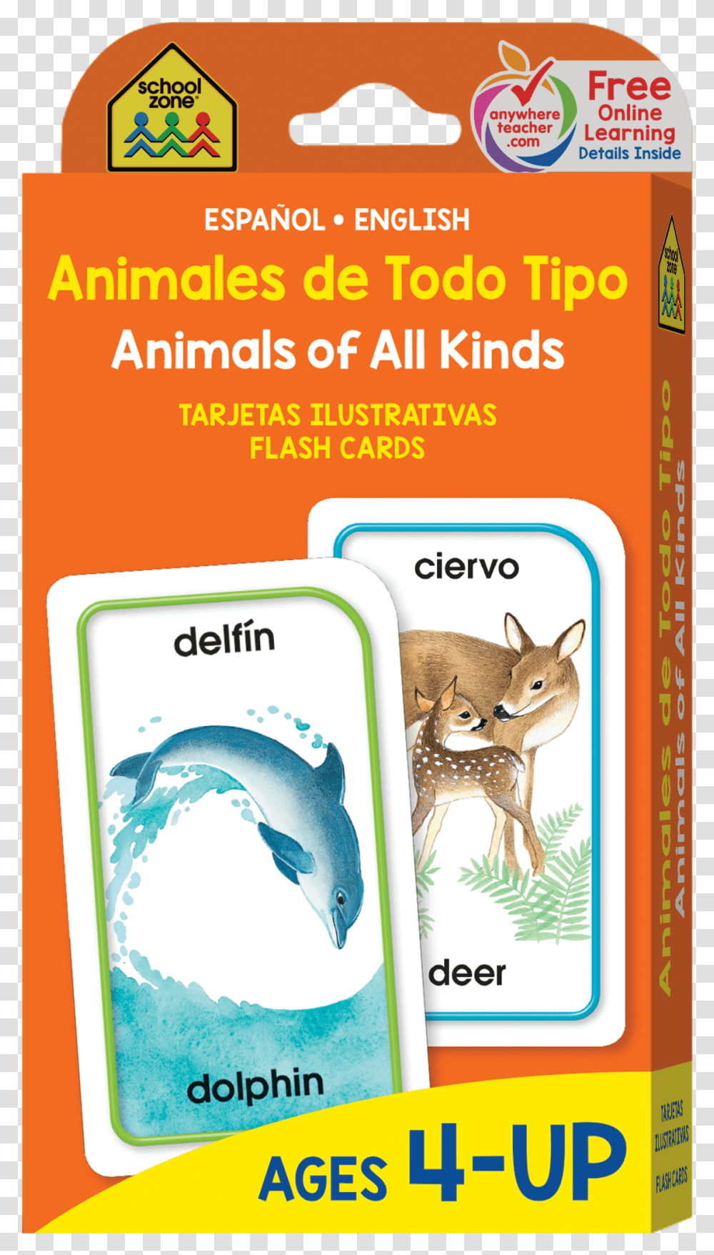 Bilingual Animals Of All Kinds Flash Cards School Zone Numbers Flashcards, Poster, Advertisement, Flyer, Paper Transparent Png