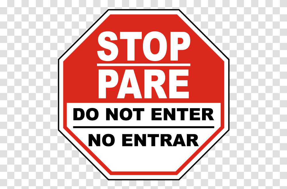 Bilingual Stop Do Not Enter Sign, Road Sign, Stopsign Transparent Png