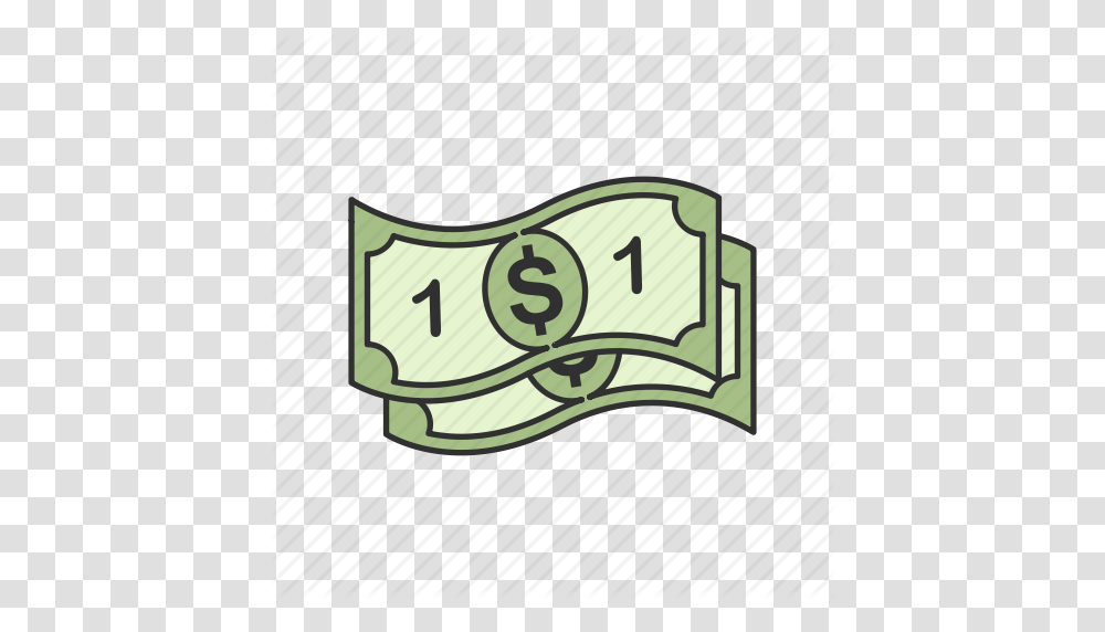 Bill Cash Dollars One Dollar Icon, Number, Alphabet Transparent Png