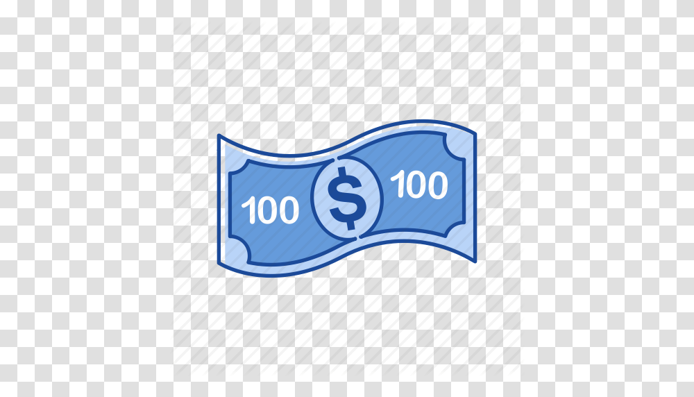Bill Cash Money One Hundred Dollars Icon, Label, Banner, Sticker Transparent Png