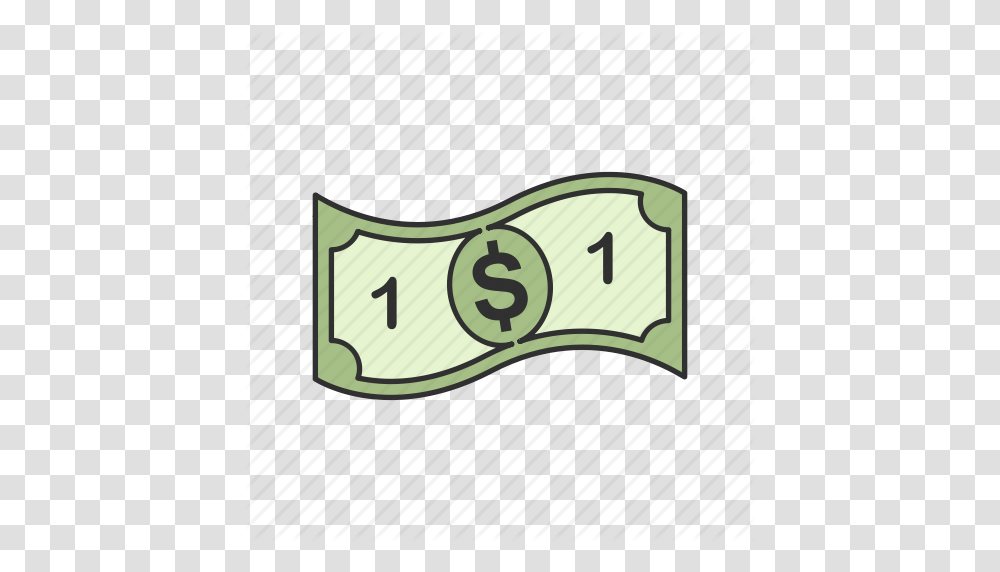 Bill Cash One Dollar One Dollar Bill Icon, Label, Number Transparent Png