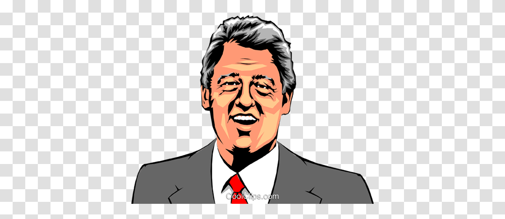 Bill Clinton Royalty Free Vector Clip Art Illustration, Head, Face, Person, Human Transparent Png