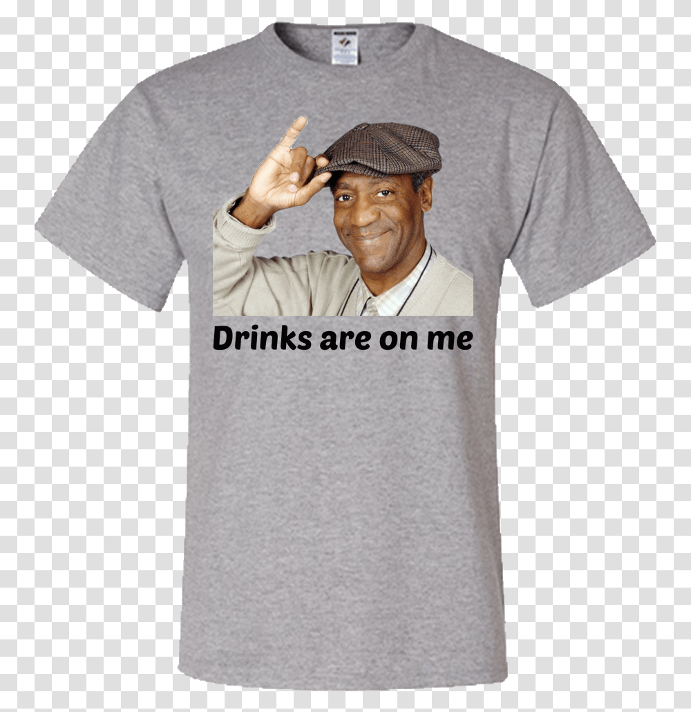Bill Cosby Drinks Are On Me, Apparel, Person, T-Shirt Transparent Png