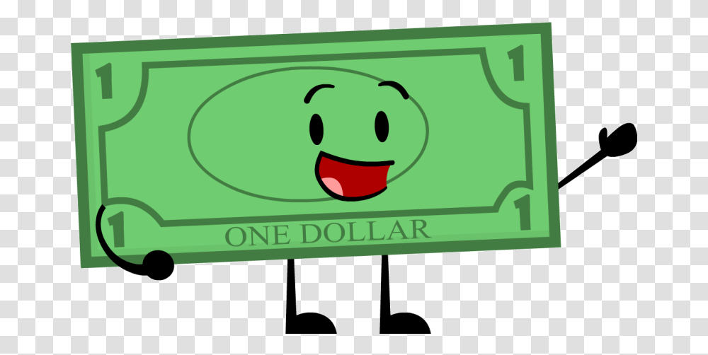 Bill Dollar Clipart Cartoon Free Cartoon 1 Dollar Bill, Label, Table, Furniture Transparent Png