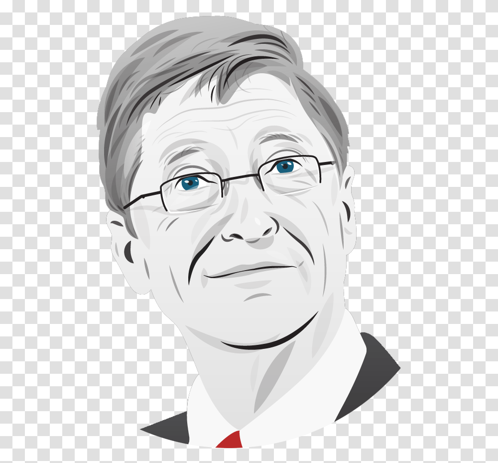 Bill Gates The Founder Of Microsoft Is Well Known Bill Gates Animado, Head, Face, Person, Glasses Transparent Png