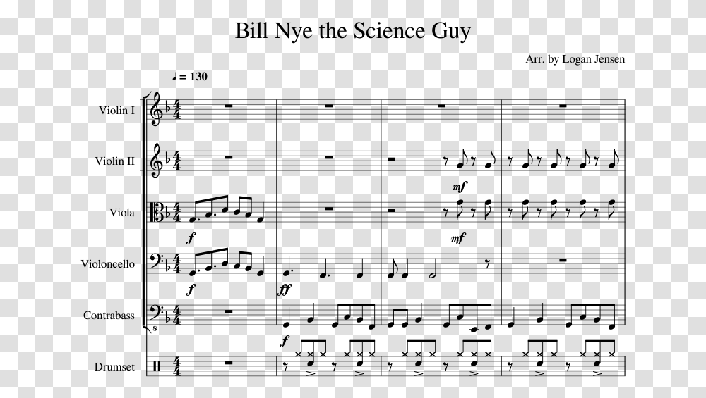 Bill Nye The Science Guy Sheet Music For Violin Viola, Gray, World Of Warcraft Transparent Png