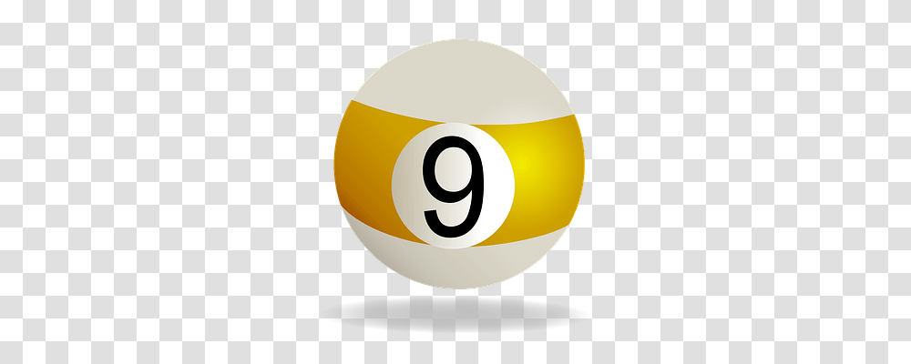 Billiard Ball Striped Yellow Sport, Number Transparent Png