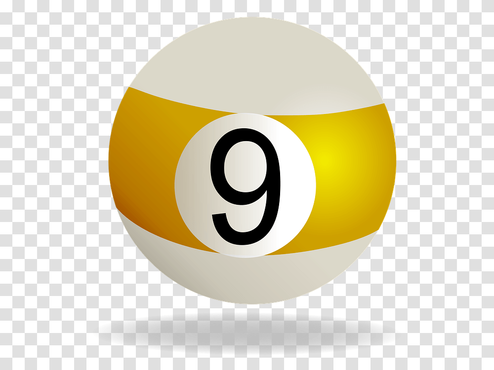 Billiard Ball Striped Yellow Billiard Ball 9 Yellow Yellow Pool Table Ball, Number, Tape Transparent Png