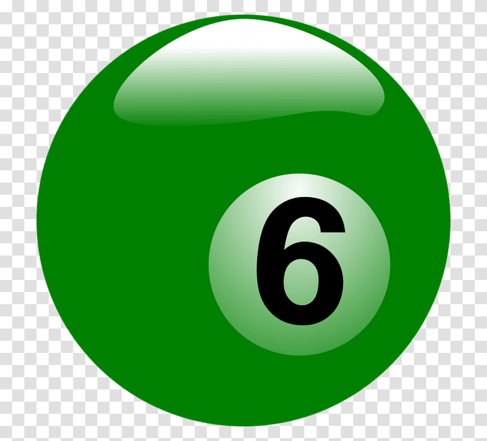 Billiard Balls Free Background Billiard Ball 6, Green, Number Transparent Png