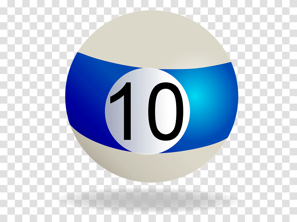 Billiard Billiard Ball Blue Striped 10 Pool Ball Bola 10, Number, Tape Transparent Png