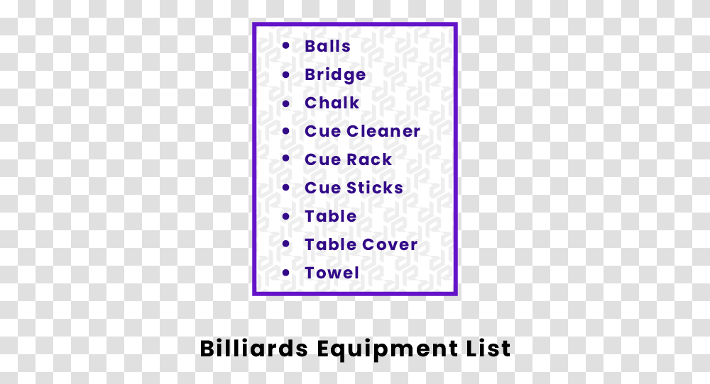 Billiards Equipment List Dot, Text, Number, Symbol, Word Transparent Png