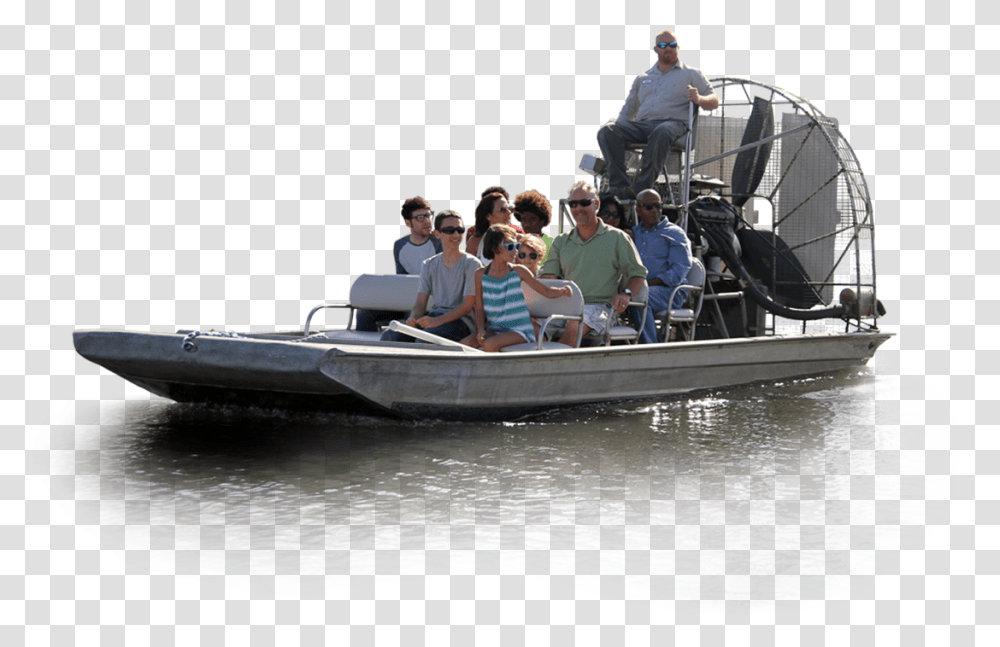 Billie Swamp Safari Tour Boat, Watercraft, Vehicle, Transportation, Person Transparent Png