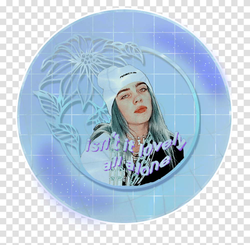Billieeilish Lovely Blue Aesthetic Edit Billie Billie Eilish Aesthetic Edit, Person, Face, Sphere, Female Transparent Png