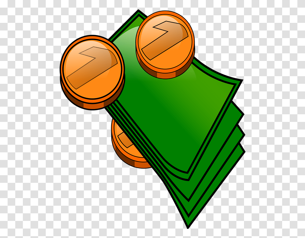 Bills And Coins Clipart, Triangle, Green, Label Transparent Png