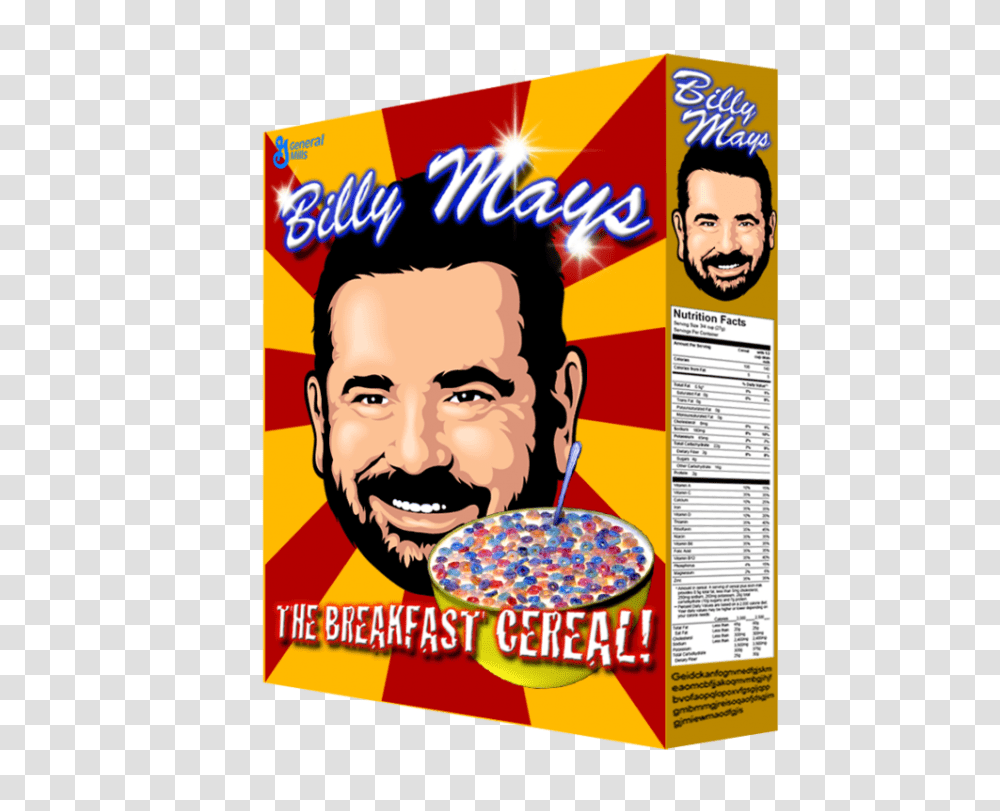Billy Mays Breakfast Cereal, Advertisement, Poster, Flyer, Paper Transparent Png