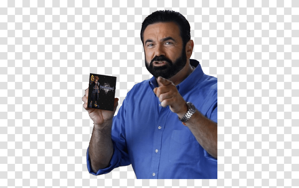 Billy Mays Here With The Kingdom Hearts Oxiclean Billy Mays Meme, Person, Human, Face, Shirt Transparent Png