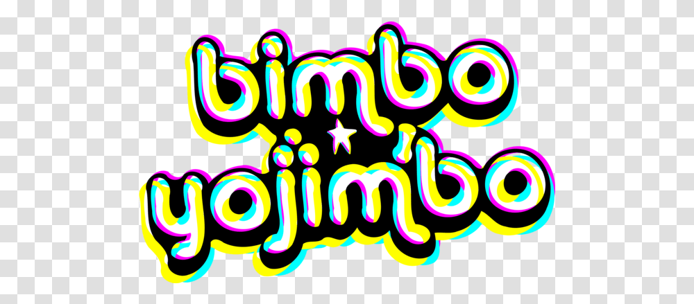 Bimbo Yojimbo Dot, Text, Light, Neon, Alphabet Transparent Png