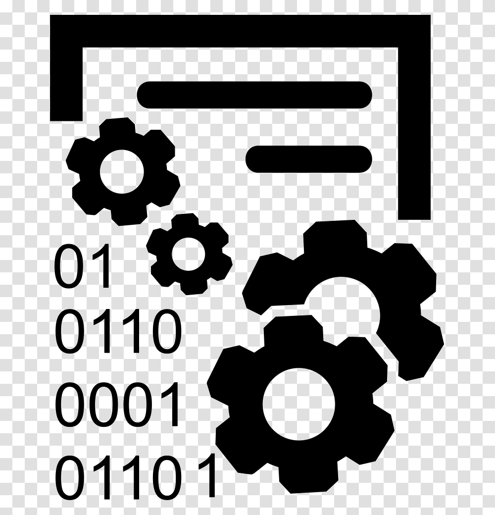 Binary Code Bits And Bytes Icon, Machine, Gear, Wheel Transparent Png