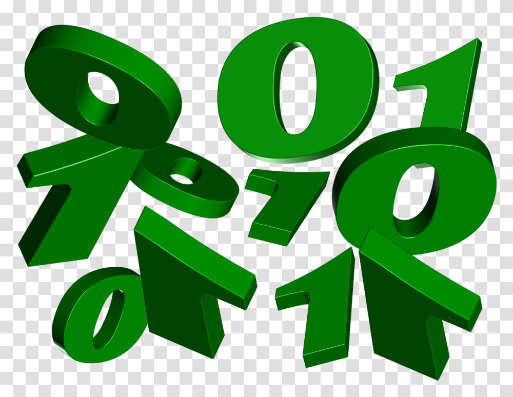 Binary Number, Green, Recycling Symbol Transparent Png