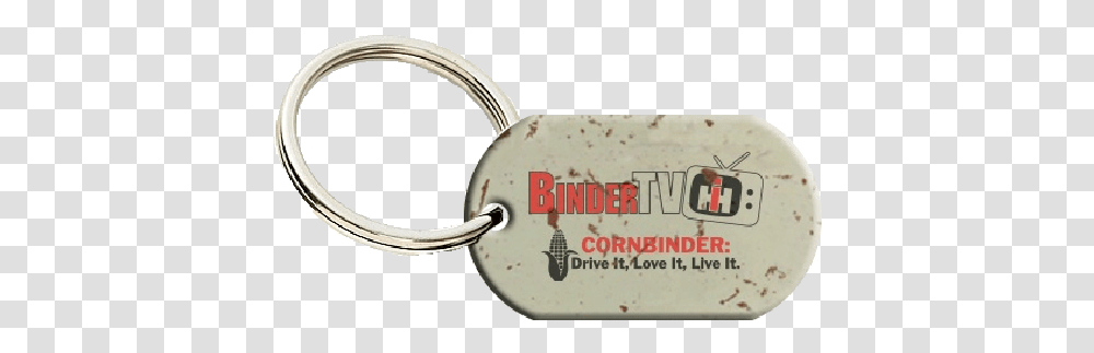Binder Tv Cream Distressed Dogtag KeyringTitle Binder Keychain, Lock, Tape, Combination Lock Transparent Png