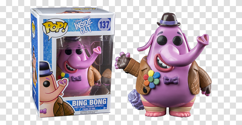 Bing Bong Inside Out Funko Pop, Toy, Food, Dessert, Figurine Transparent Png