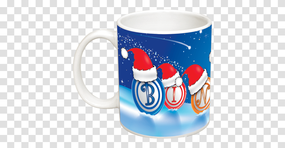 Bingo Balls And Santa Hats Mug Mug, Coffee Cup, Latte, Beverage, Drink Transparent Png