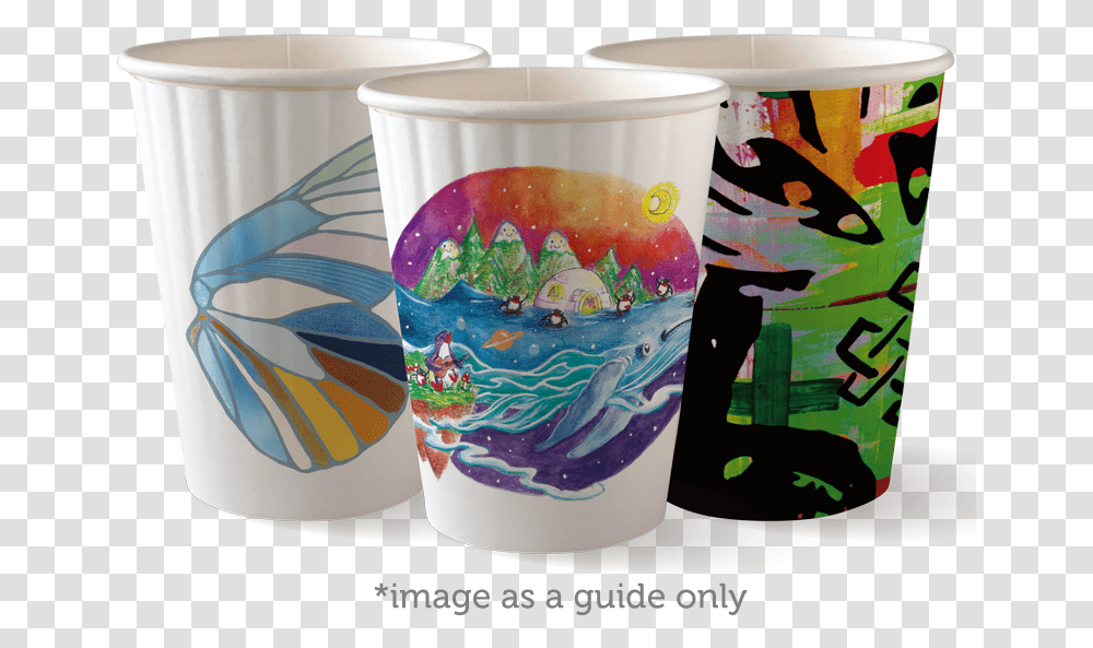 Biocup 12oz Art Series Double Wall Cup Flowerpot, Coffee Cup, Bucket Transparent Png