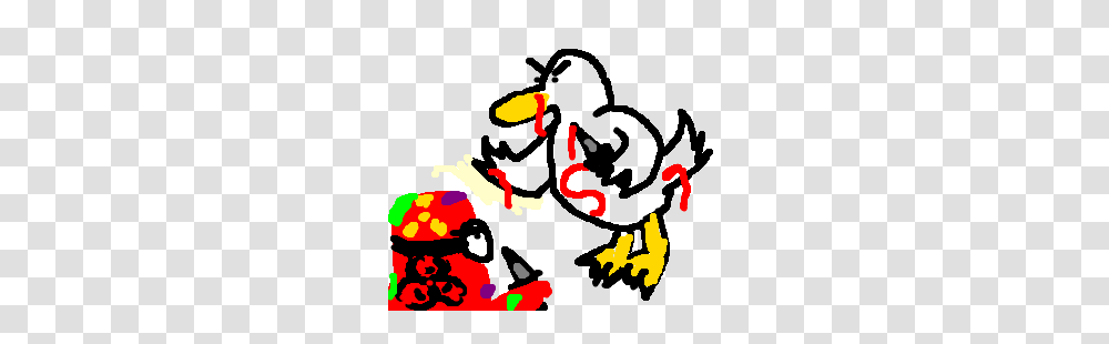 Biohazard Man Super Duck In Bloody Knife Fight, Confetti, Paper, Poster, Advertisement Transparent Png
