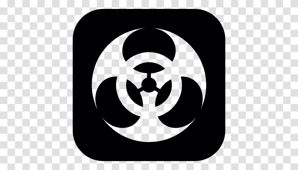 Biohazard Symbol On Square Background, Logo, Trademark, Stencil Transparent Png