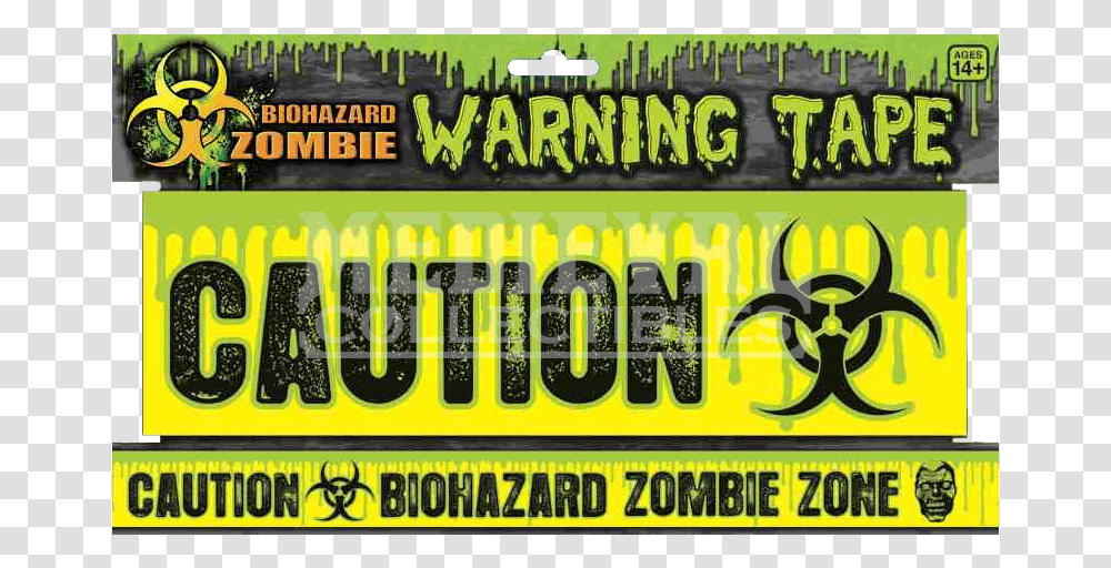 Biohazard Zombie Warning Tape Illustration, Label, Word, Poster Transparent Png