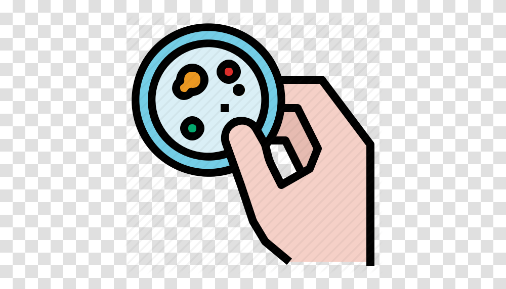 Biology Dish Petri Icon, Hand, Magnifying, Rattle Transparent Png