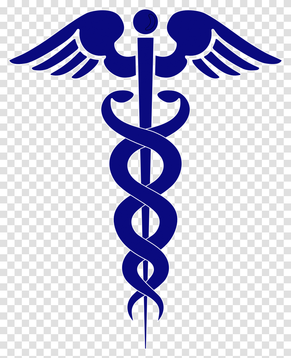 Biomedical Images And Uva Logos Blue Caduceus, Symbol, Trademark, Emblem, Dynamite Transparent Png