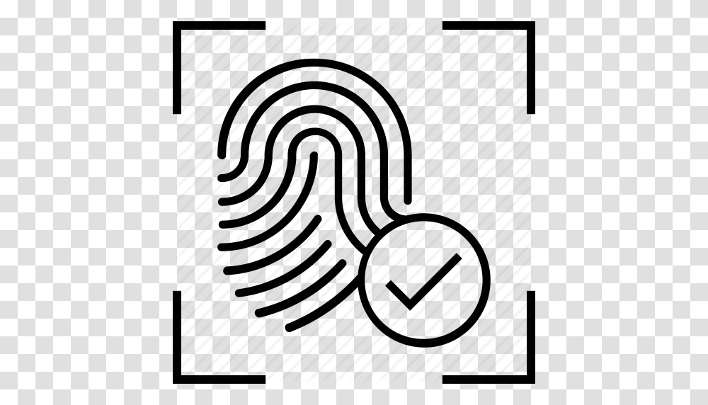 Biometric Identification Identity And Correct Thumbprint Tick Icon, Plot, Plant, Sphere Transparent Png